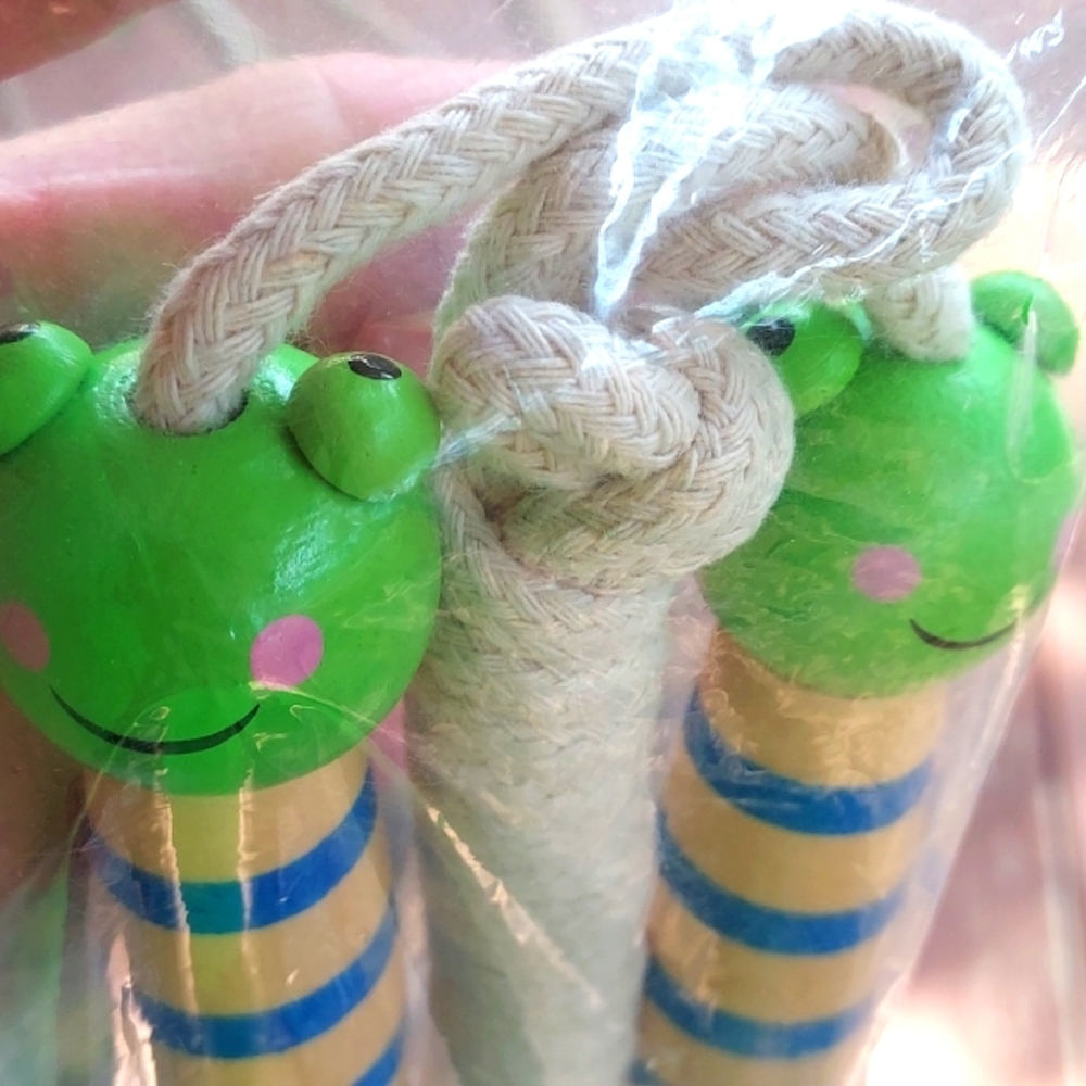 NWT Wooden Frog Jump rope, cutest ever. 2 jump ropes sold together
